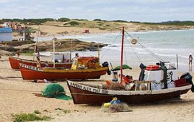Boats in Punta del Diablo