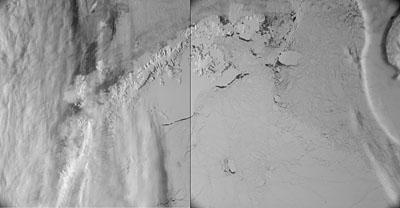 Images of Earth and Moon captured by Rosetta -- Graham Land, Antarctica