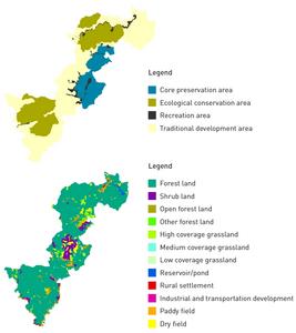 Function zoning and current land use of Qianjiangyuan National Park System Pilot Zone