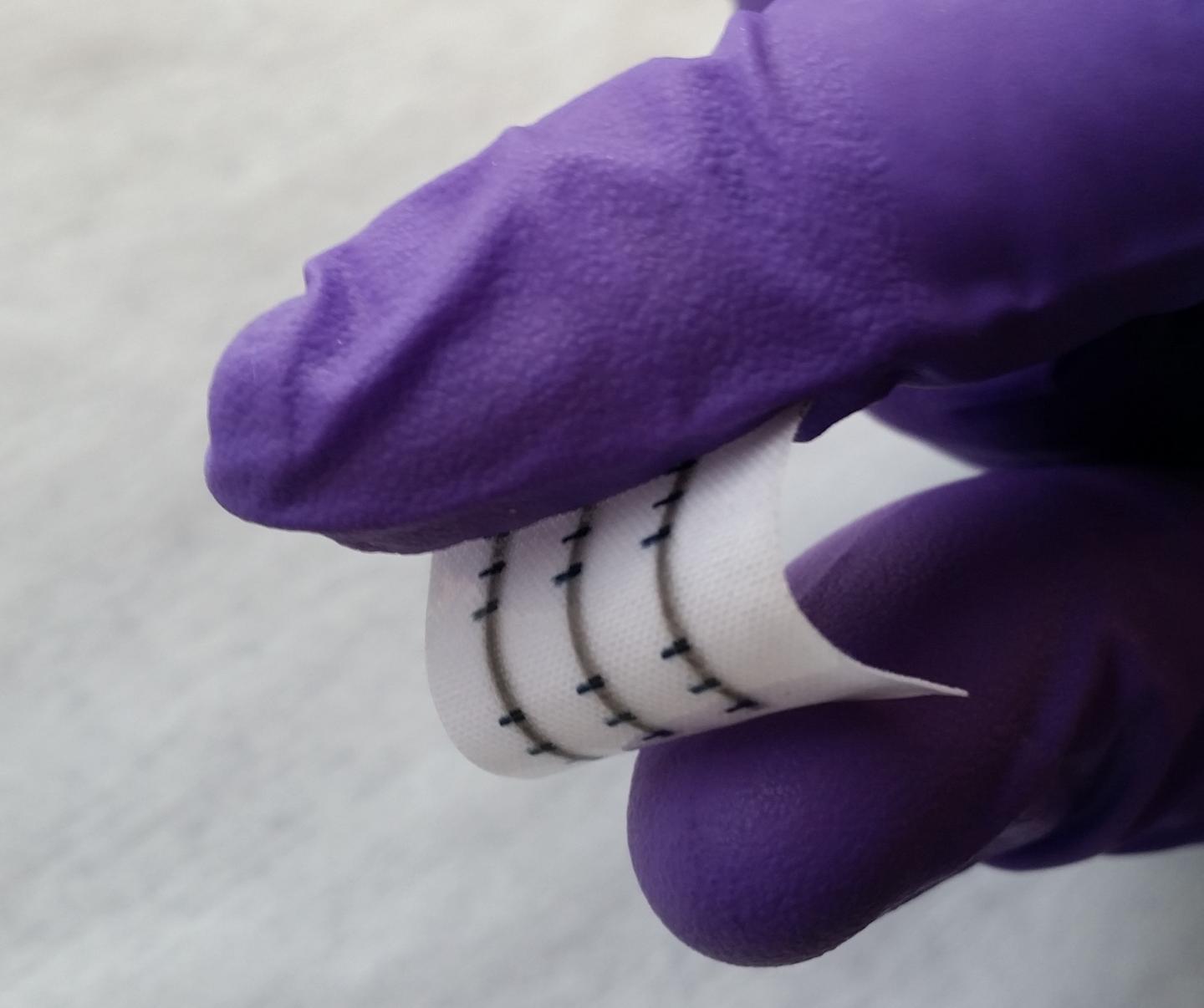 Sample Circuit Printed on Fabric