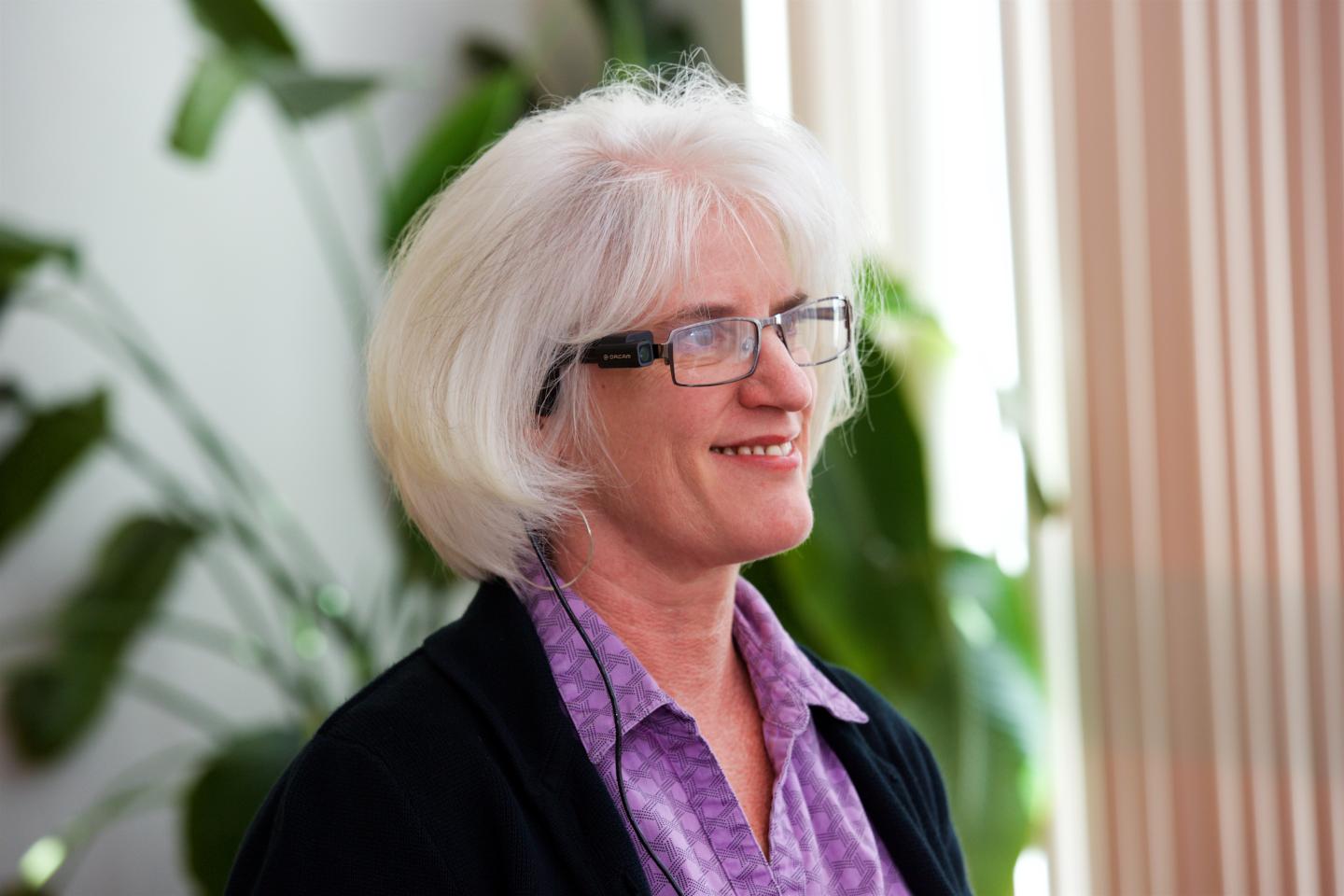 Study Subject Wearing Portable Artificial Vision Device