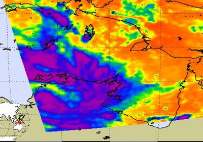 NASA Infrared Image of Carlos' Cold Clouds