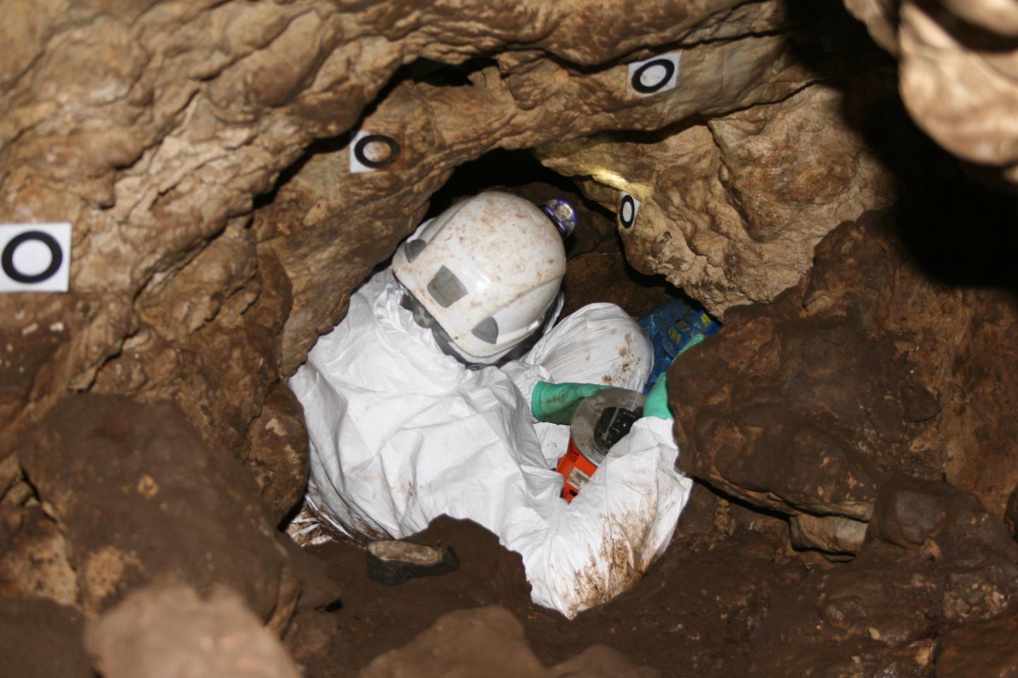 Archeologist Entering the Kirschbaumhöhle