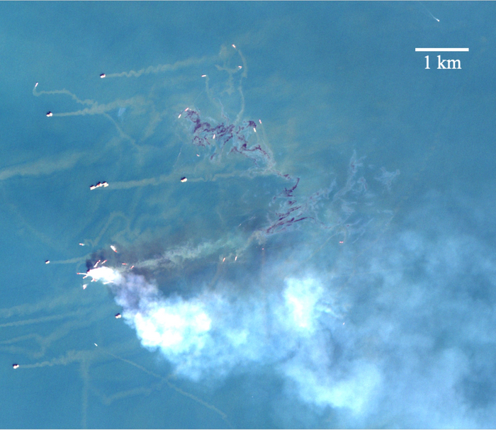 Chuanmin Hu oil slicks study satellite image