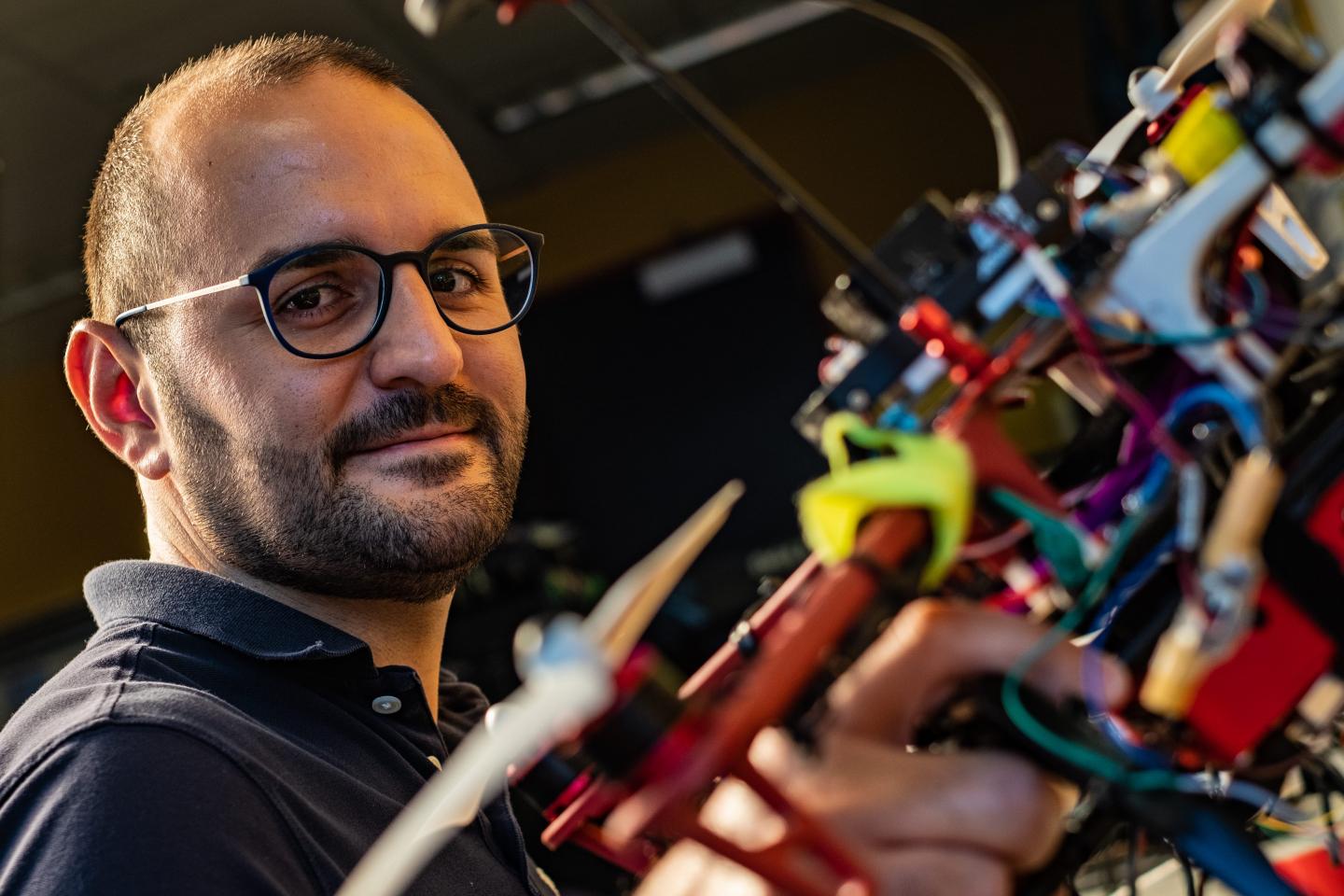 Riccardo Petrolo Shows One of Several Autonomous Aerial Drones