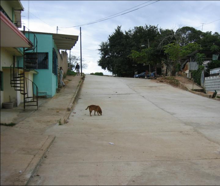 A Street in the Mexican City after the Road Surface Was Laid
