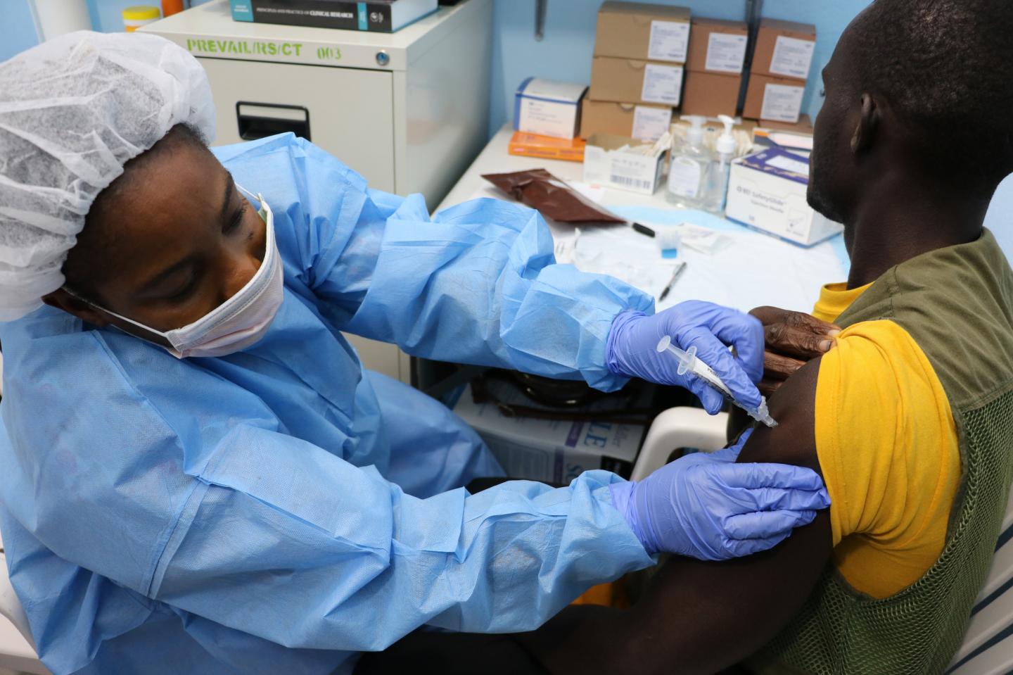 Study Volunteer Receives An Inoculation