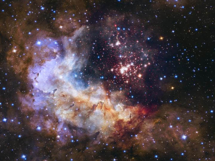 Hubble Image of a Massive Crowded Star Cluster Westerlund 2.
