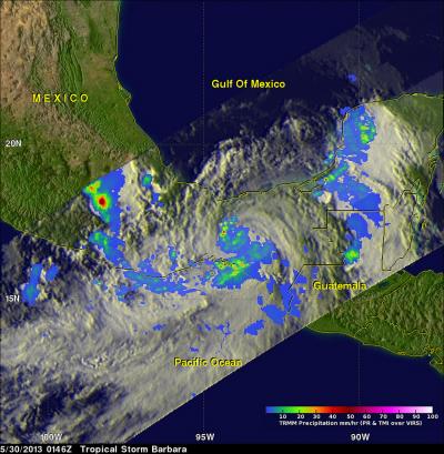 TRMM Image of Barbara After Landfall