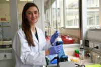 Jessica Phillips with Vortex Fluidic Device DNA extraction