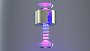 Cesium atoms in a lattice atom interferometer