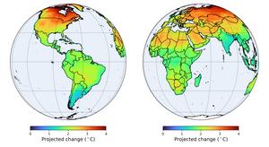 Projected mean air temperature