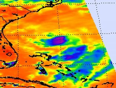 A NASA Infrared Look at Tropical Storm Bret's Cloud Temps