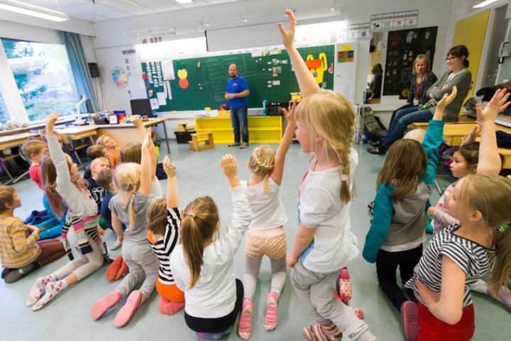 Finnish Kids Participate in a Theatre Workshop after School