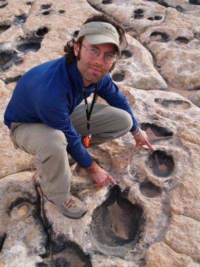 Geologist Winston Seiler at the 'Dinosaur Dance Floor’