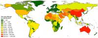 The total area affected by soil salinity in each country averaged between 1980-2018 predicted by their model.