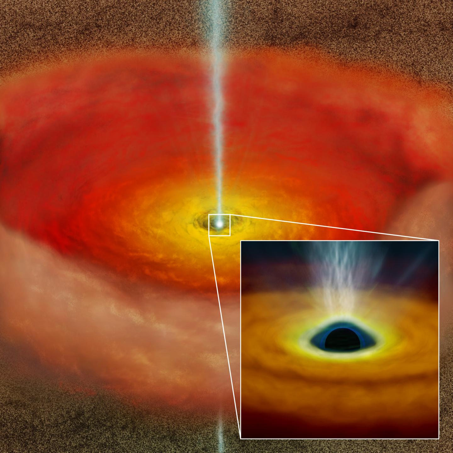 This Is An Artist's Conception of the Accretion Disk around a Spinning Super-Massive Black Hole