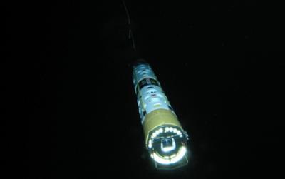 Tubular, Remotely Operated Vehicle Named Scini under Water