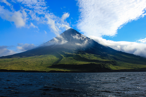 View of Cleveland Volcano from the Maritime Maid research vessel, 2016.