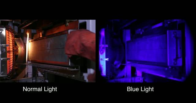 Seeing Through Fire: NIST Blue-Light Imaging Method vs. Normal Illumination