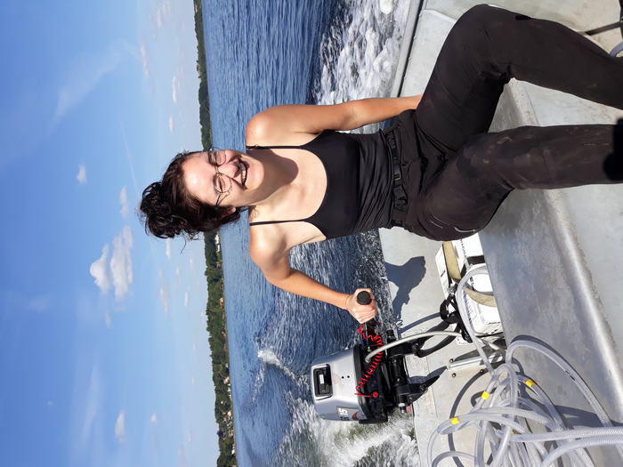 Taking samples in Mariager Fjord, Denmark