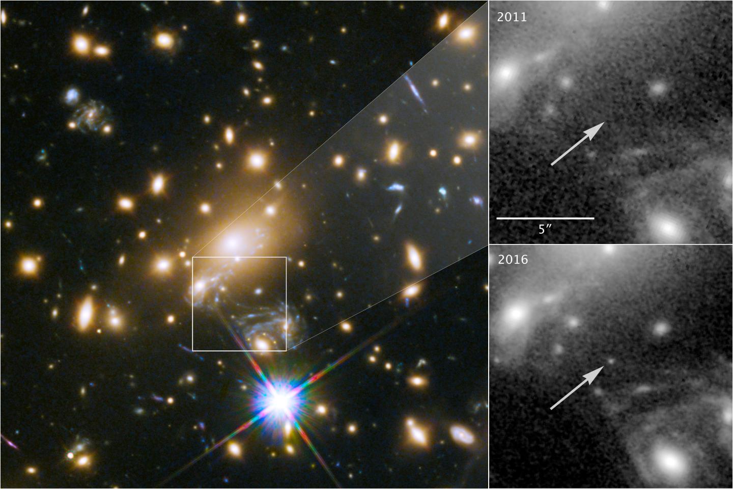 Gravitational Lens Reveals Most Distant Star Ever Seen