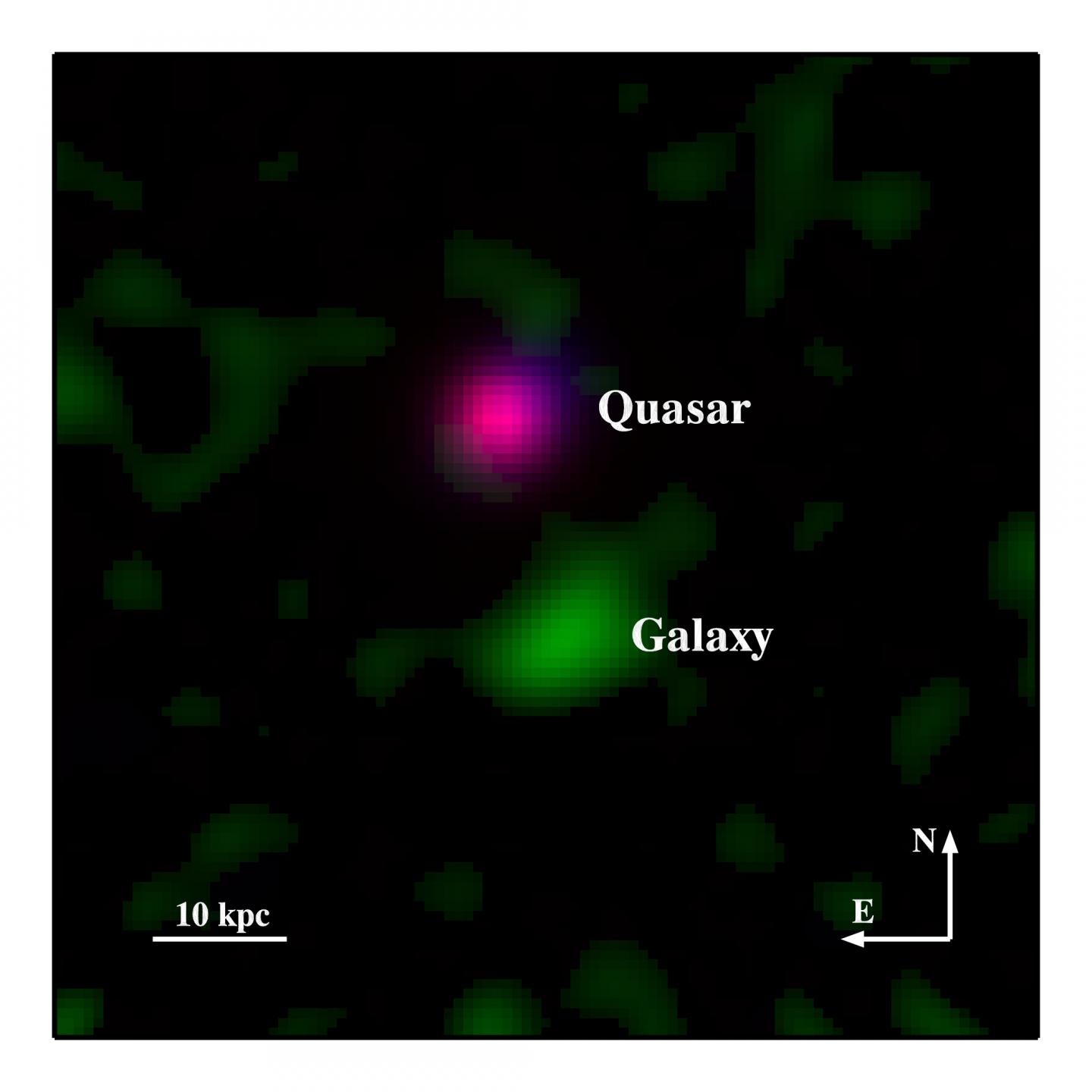 False Color Image of Damped Lyman-Alpha System J1201