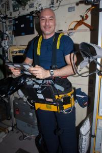 Astronaut Luca Parmitano In Lower Body Negative Pressure Device