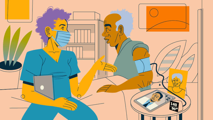 Hospital care at home illustration