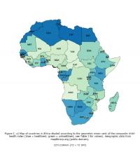 Map of Countries in Africa According to Rank of Child Health