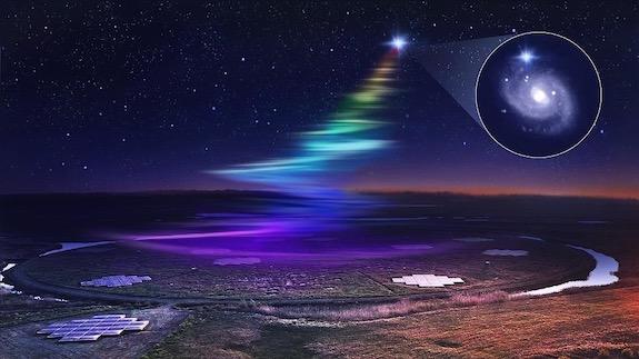 Artist's Rendition of Radio Waves from Repeating Fast Radio Burst