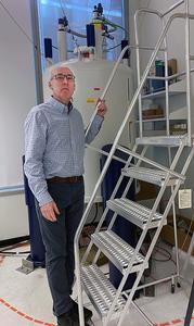 Daniel Raftery in magnetic resonance spectrometer facility