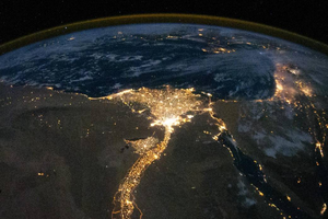 Nile River Delta at Night