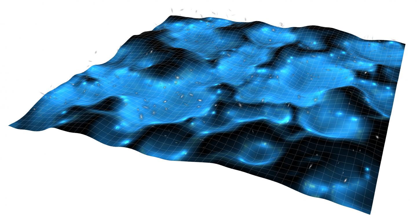 A Slice of the US Team's Simulation Shows Inhomogeneous Matter in Universe
