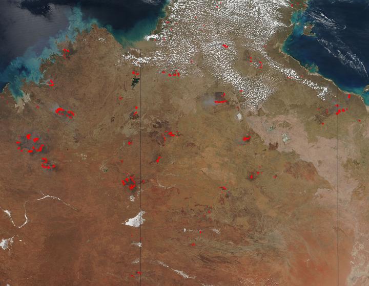 Suomi NPP Image of fires in Australia