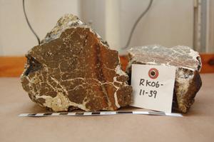 Highly altered basalt recovered by dredging done at the Ninetyeast Ridge