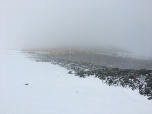 Site of soil samples near South Col camp