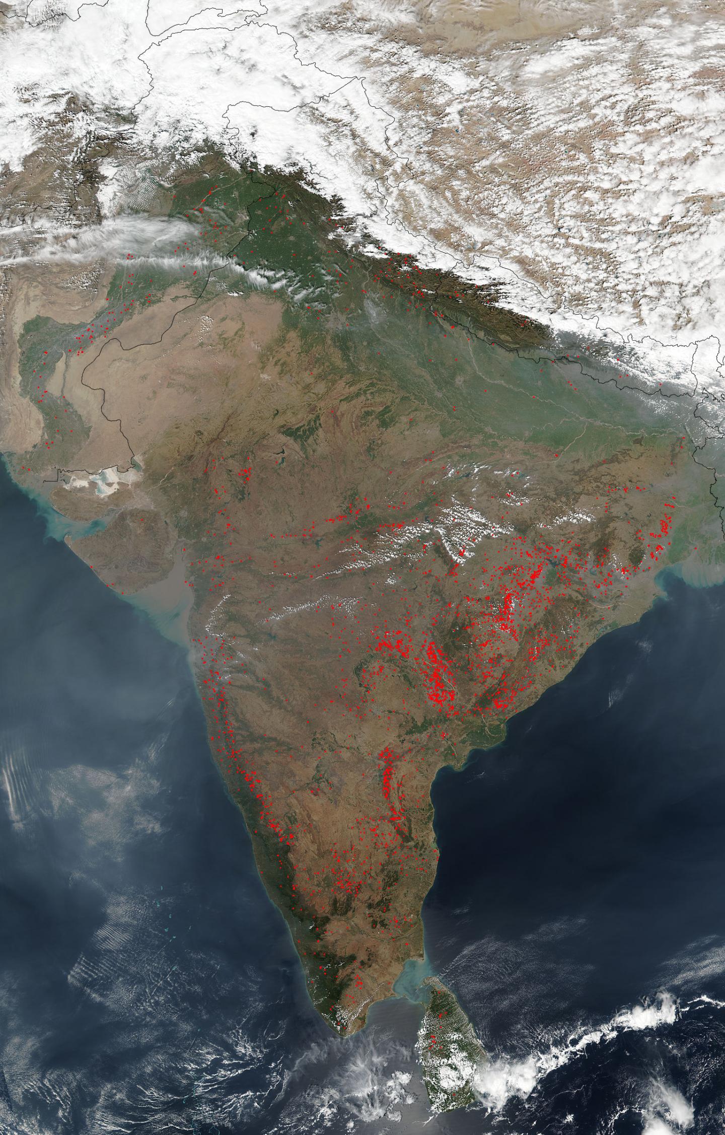 Fires in Central and Southern India