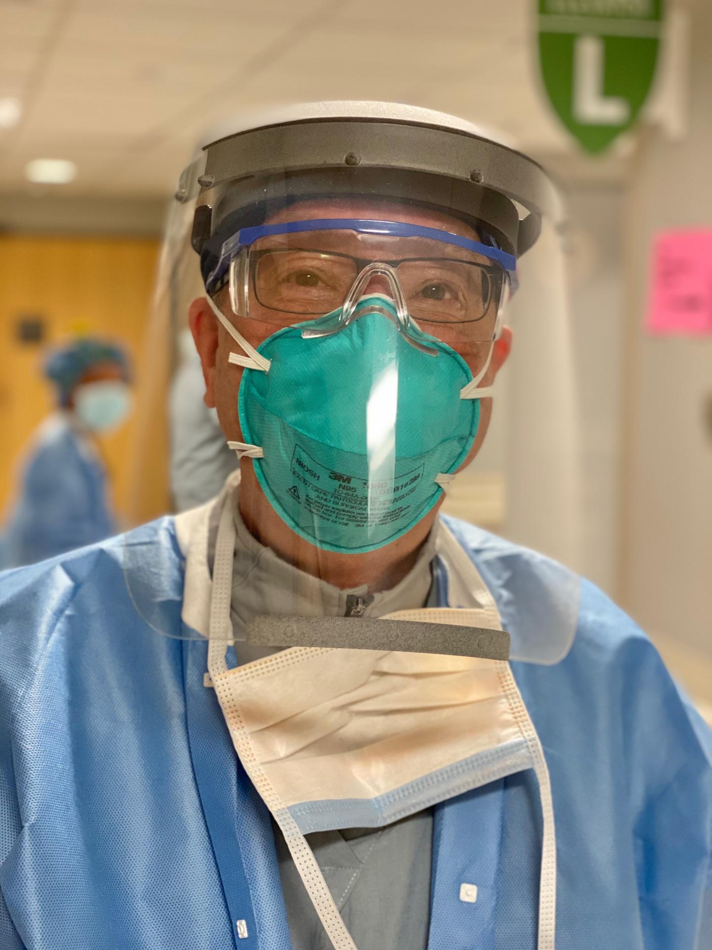 Anesthesia Provider Wearing Face Shield
