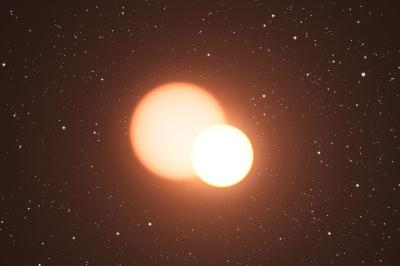 Artist's Impression of the Remarkable Double Star OGLE-LMC-CEP0227