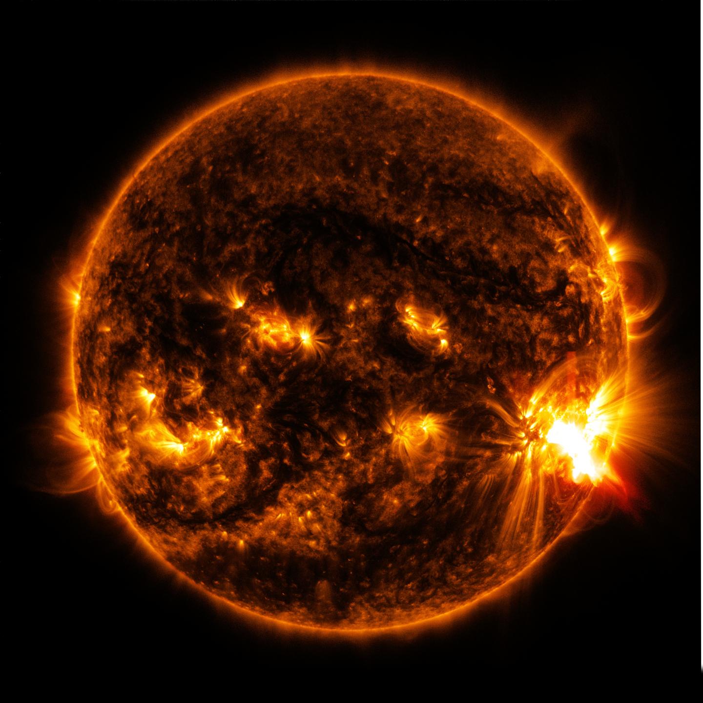 NASA's SDO Observes More Flares Erupting from Giant Sunspot