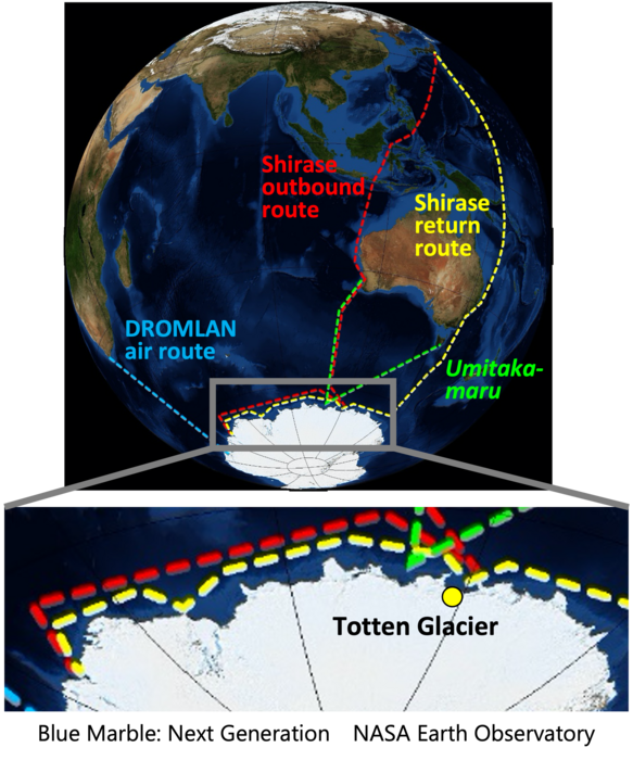 Route of the 61st Japanese Antarctic Research Expedition