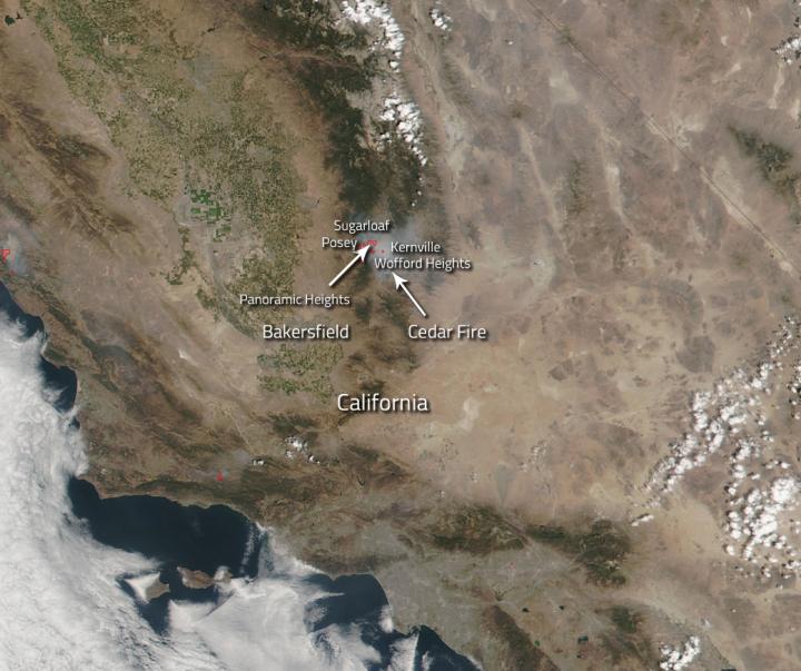 California's Cedar Fire Continues to Threaten Outlying Communities