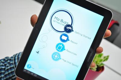 Mo-Buzz Mobile App Start Page