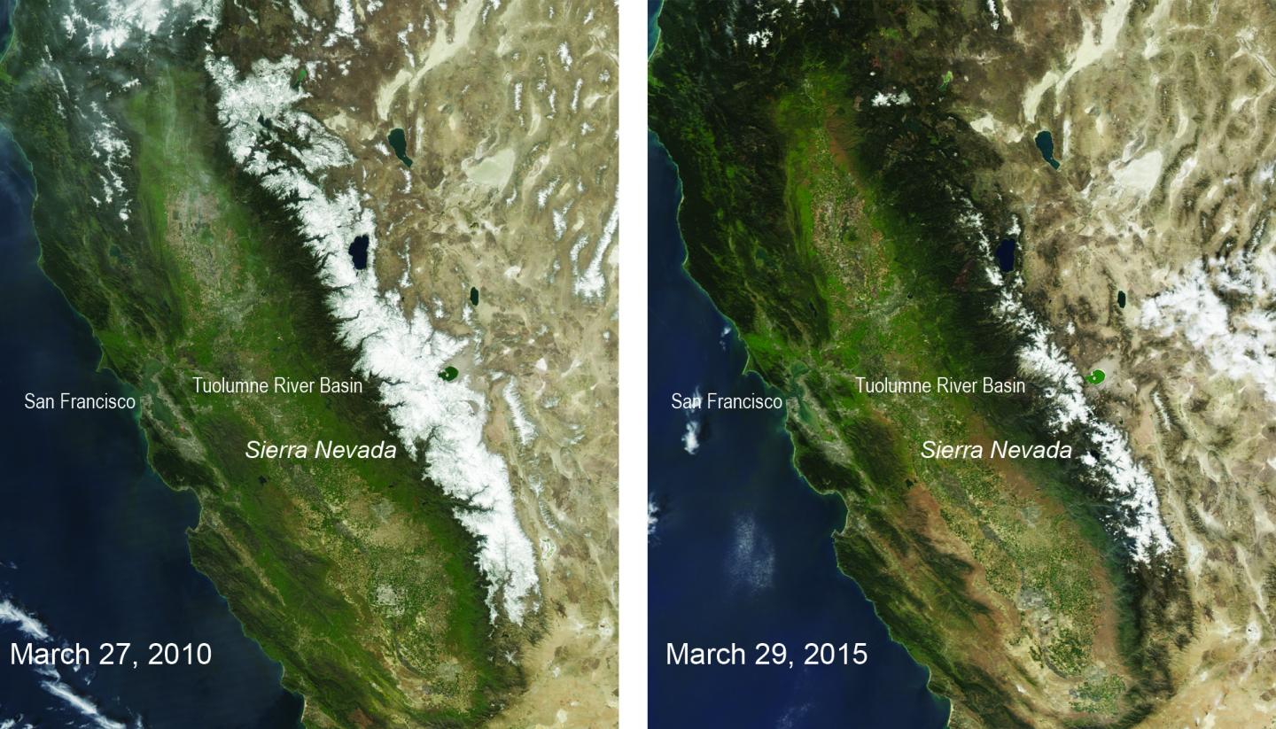 Sierra Nevada Snowpack 2010 vs. 2015