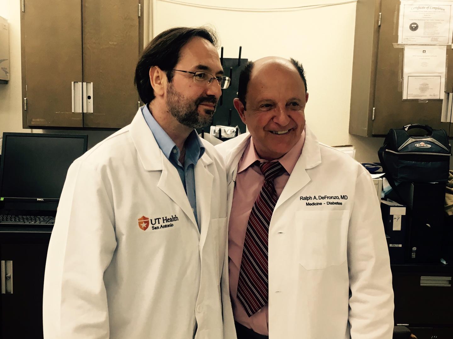 Bruno Doiron, Ph.D., left, and Ralph DeFronzo, M.D.