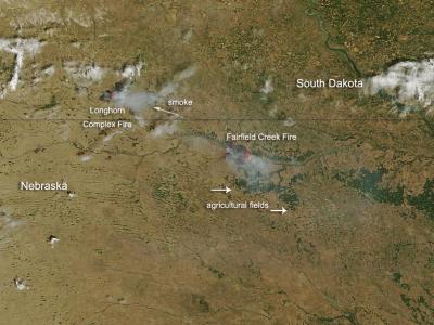 Wildfires in South Dakota and Nebraska