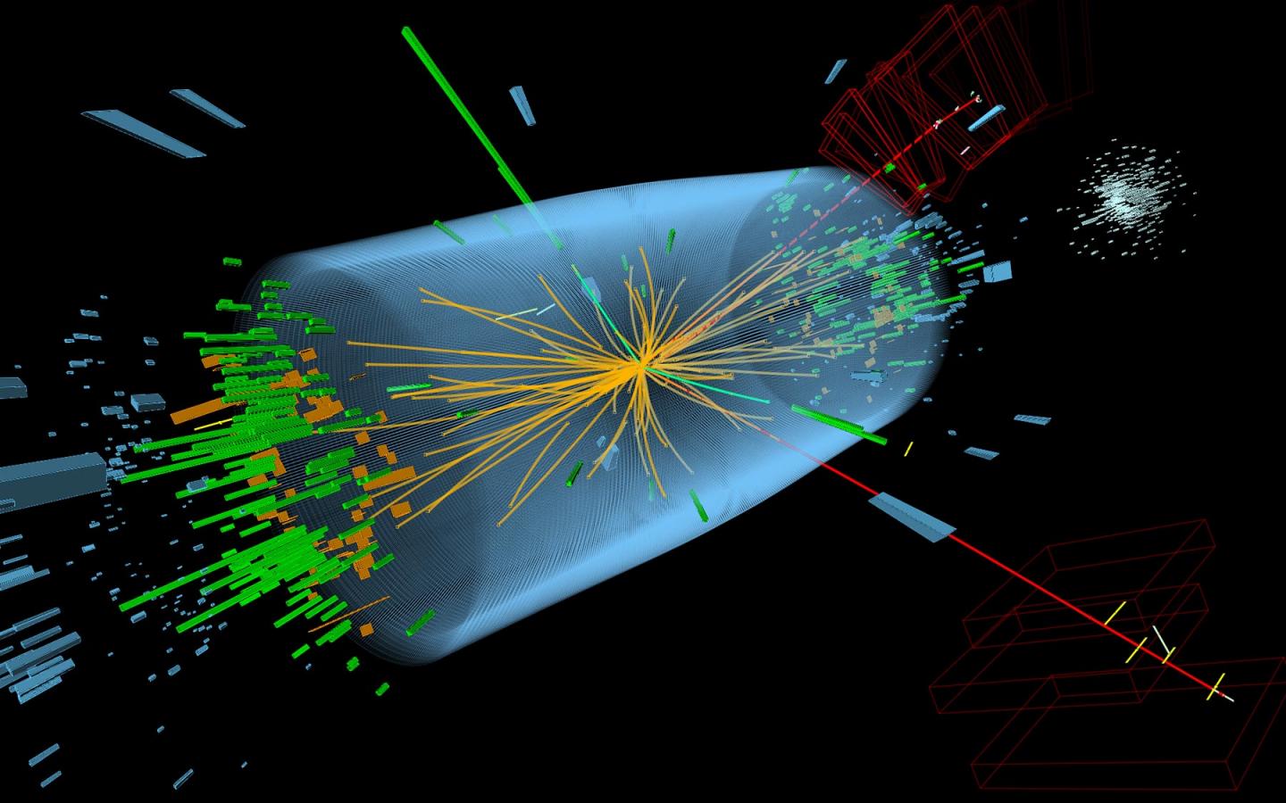 A 3D Perspective of a Higgs Boson Event Recorded in 2012