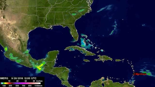 IMERG Video of Rainfall Totals From Matthew