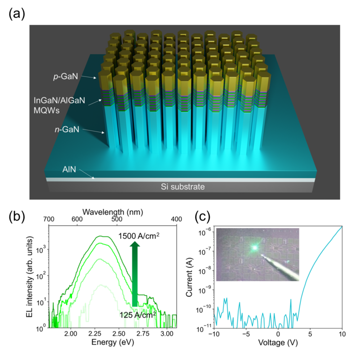 Figure | µLEDs with stable green emission.